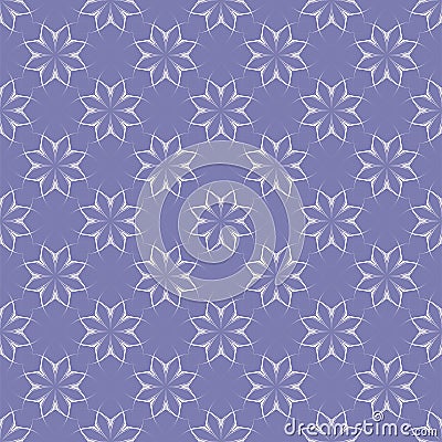 White flower patterns on purple background. Seamless pattern. Abstrac. Vector Illustration